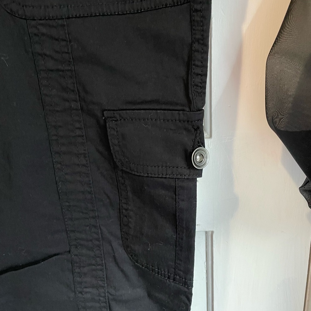 Faded Glory Black Cargo Pants with Tapered Legs - Picture 3 of 8